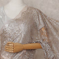 Champagne Gold French Chantilly Lace Saree Fabric