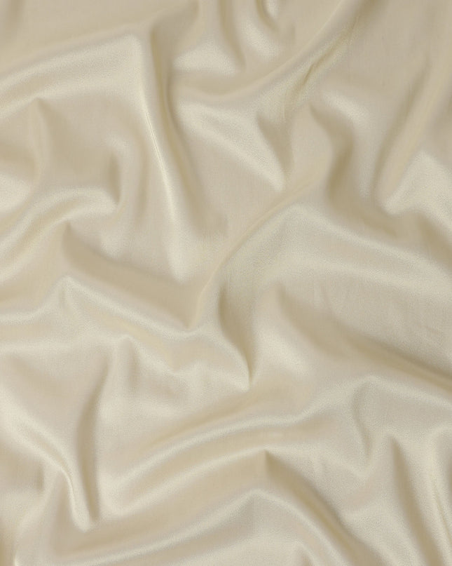Ivory Cream Plain Silk Lame Fabric 110cm