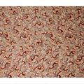 Beige Rust Abstract Marble Swirl Print Synthetic Satin Fabric, 110 Cms Width, Made in India-D28272 Regal Fabrics