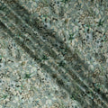 Sage Green Soft Floral Botanical Print Synthetic Satin Fabric, 110 Cms Width, Made in India-D28277 - Regal Fabrics