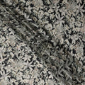 Black Ivory Monochrome Floral Botanical Print Synthetic Satin Fabric, 110 Cms Width, Made in India-D28275 Regal Fabrics