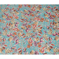 Aqua Multicolor Bird & Floral Garden Print Synthetic Satin Fabric, 110 Cms Width, Made in India-D28274 Regal Fabrics