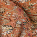 Orange Bird & Floral Nature Print Viscose Crepe Fabric, 110 Cms Width, Made in India-D28255 Regal Fabrics