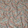 Light Blue Bird & Floral Nature Print Viscose Crepe Fabric, 110 Cms Width, Made in India-D28256 Regal Fabrics