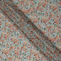 Light Blue Bird & Floral Nature Print Viscose Crepe Fabric, 110 Cms Width, Made in India-D28256 Regal Fabrics