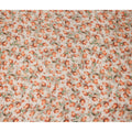 Cream Peach Rose Floral Printed Cotton Satin Fabric 110 Cms Width India-D27983 - Regal Fabrics