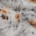 Light Grey Peach Floral Printed Viscose Crepe Fabric, Allover Delicate Botanical Design Lightweight Crepe Weave Fabric, 110 Cms Width, Made in India-D27280 - Regal Fabrics