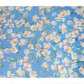 Sky Blue Abstract Watercolor Floral Print Viscose Modal Satin Fabric, 110 Cms Width, Made in India-D28270
