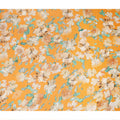 Orange Abstract Watercolor Floral Print Viscose Modal Satin Fabric, 110 Cms Width, Made in India-D28268