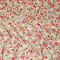 Coral Red Floral Viscose Digital Print Fabric 110cm