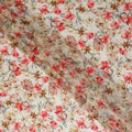 Coral Red Floral Viscose Digital Print Fabric 110cm