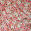Rose Coral Pink Paisley Viscose Digital Print Fabric 110cm