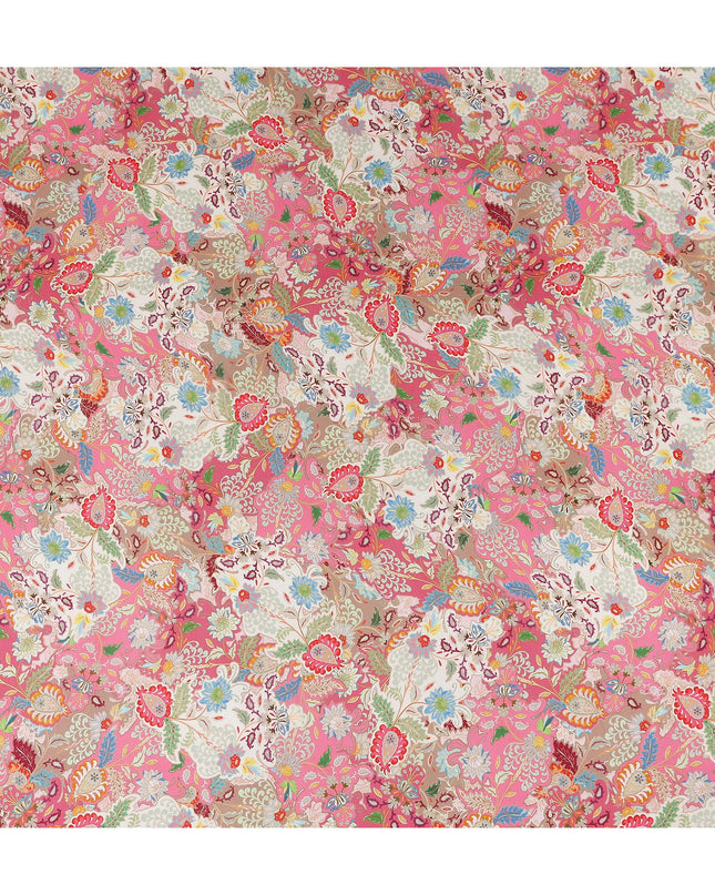 Rose Coral Pink Paisley Viscose Digital Print Fabric 110cm