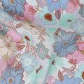 Periwinkle Blue Floral Viscose Digital Print Fabric 110cm
