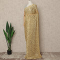 Golden Beige Premium French Metallic Chantilly Saree Lace 5.5 Mtrs 110 Cms Width France-D27770