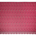 Rose Red Traditional Sudanese Premium Thobe Pure Cotton Voile Embroidery Fabric with Stone Work 4.5 Mtrs Length 140 Cms Width Lightweight Breathable Elegant Cultural Wear Fabric-D28375
