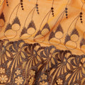 Light Orange Abstract Premium Pure Swiss 100% Cotton Voile Embroidered Traditional Sudanese Thobe 4.5 Mtrs 140cm Swiss Quality - D30303