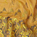Yellow Abstract Premium Pure Swiss 100% Cotton Voile Embroidered Traditional Sudanese Thobe 4.5 Mtrs 140cm Swiss Quality - D30301