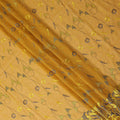 Yellow Abstract Premium Pure Swiss 100% Cotton Voile Embroidered Traditional Sudanese Thobe 4.5 Mtrs 140cm Swiss Quality - D30301