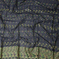 Blue Abstract Premium Pure Swiss 100% Cotton Voile Embroidered Traditional Sudanese Thobe 4.5 Mtrs 140cm Swiss Quality - D30305
