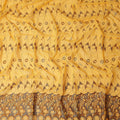 Mustrad Yellow Abstract Premium Pure Swiss 100% Cotton Voile Embroidered Traditional Sudanese Thobe 4.5 Mtrs 140cm Swiss Quality - D30306