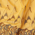 Mustrad Yellow Abstract Premium Pure Swiss 100% Cotton Voile Embroidered Traditional Sudanese Thobe 4.5 Mtrs 140cm Swiss Quality - D30306