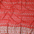 Red Abstract Premium Pure Swiss 100% Cotton Voile Embroidered Traditional Sudanese Thobe 4.5 Mtrs 140cm Swiss Quality - D30307