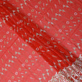 Red Abstract Premium Pure Swiss 100% Cotton Voile Embroidered Traditional Sudanese Thobe 4.5 Mtrs 140cm Swiss Quality - D30307