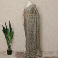 Antique Gold Metallic French Chantilly Saree Lace With Stone Work Elegant Floral Net Design 5.5 Mtrs Length 110 Cms Width Premium Soft Sheer Fabric France Origin-D28925 Regal Fabrics