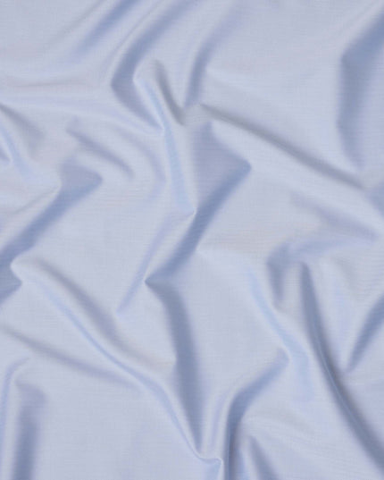 Powder Blue Herringbone Textured Solid Premium Italian Cotton Shirting Fabric, 150 Cms, Italy-D27059