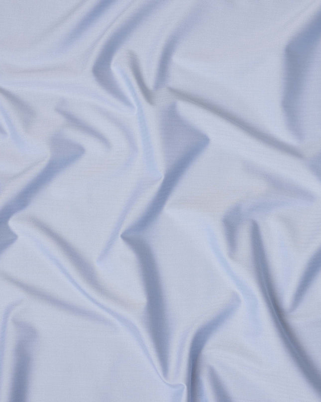 Powder Blue Herringbone Textured Solid Premium Italian Cotton Shirting Fabric, 150 Cms, Italy-D27059