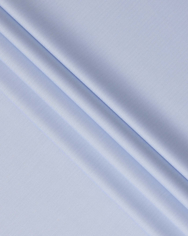 Powder Blue Herringbone Textured Solid Premium Italian Cotton Shirting Fabric, 150 Cms, Italy-D27059