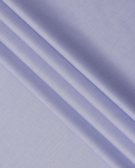 Lavender Blue Herringbone Textured Premium Italian Cotton Shirting Fabric, Solid Woven Design, 150 Cms, Italy-D27058