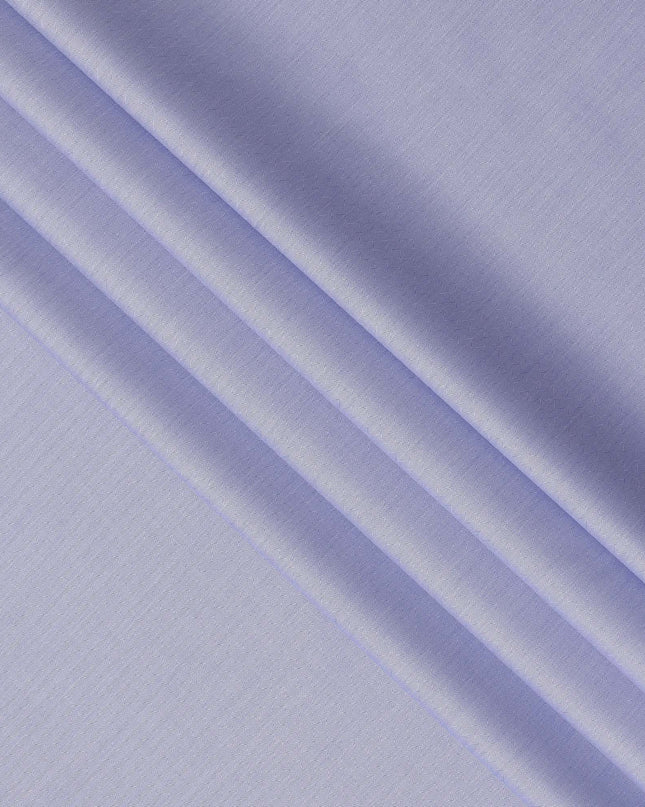 Lavender Blue Herringbone Textured Premium Italian Cotton Shirting Fabric, Solid Woven Design, 150 Cms, Italy-D27058