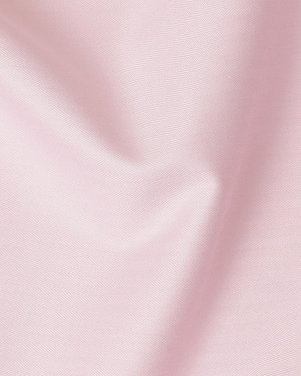 Soft Blush Pink Herringbone Texture Premium Italian Cotton Shirting Fabric, Elegant Woven Pattern, 150 Cms Width, Italy-D27055