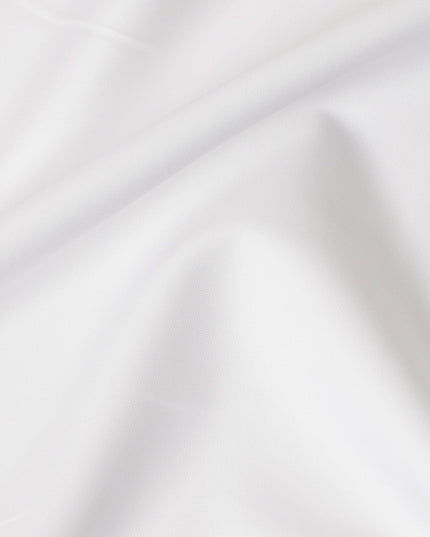 Bright White Solid Plain Premium Italian Cotton Shirting Fabric, Smooth Finish, 150 Cms Width, Italy-D27043