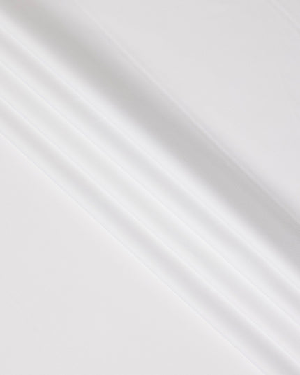 Bright White Solid Plain Premium Italian Cotton Shirting Fabric, Smooth Finish, 150 Cms Width, Italy-D27043