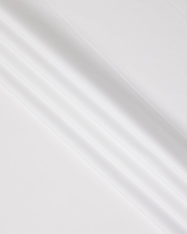 Bright White Solid Plain Premium Italian Cotton Shirting Fabric, Smooth Finish, 150 Cms Width, Italy-D27043