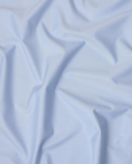 Powder Blue Solid Plain Premium Italian Cotton Shirting Fabric, Smooth Finish, 150 Cms Width, Italy-D27039