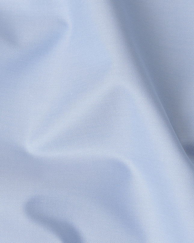 Powder Blue Solid Plain Premium Italian Cotton Shirting Fabric, Smooth Finish, 150 Cms Width, Italy-D27039