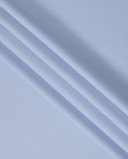 Powder Blue Solid Plain Premium Italian Cotton Shirting Fabric, Smooth Finish, 150 Cms Width, Italy-D27039