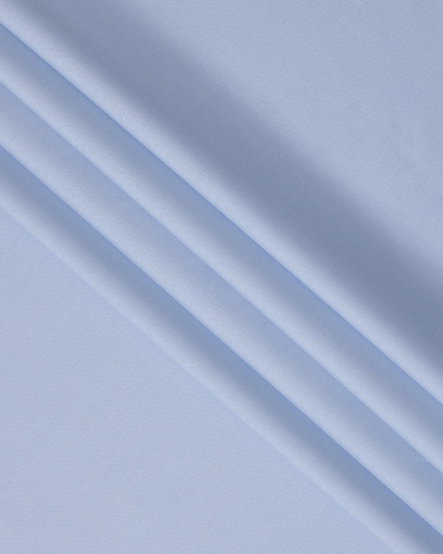 Powder Blue Solid Plain Premium Italian Cotton Shirting Fabric, Smooth Finish, 150 Cms Width, Italy-D27039