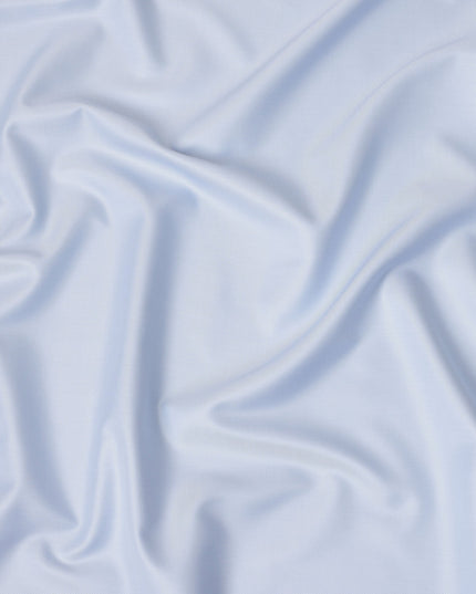 Light Blue Micro Stripe Premium Italian Cotton Shirting Fabric, Fine Ribbed Texture, 150 Cms Width, Italy-D27049