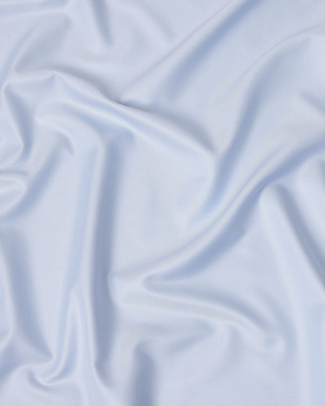Light Blue Micro Stripe Premium Italian Cotton Shirting Fabric, Fine Ribbed Texture, 150 Cms Width, Italy-D27049