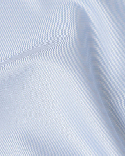 Light Blue Micro Stripe Premium Italian Cotton Shirting Fabric, Fine Ribbed Texture, 150 Cms Width, Italy-D27049