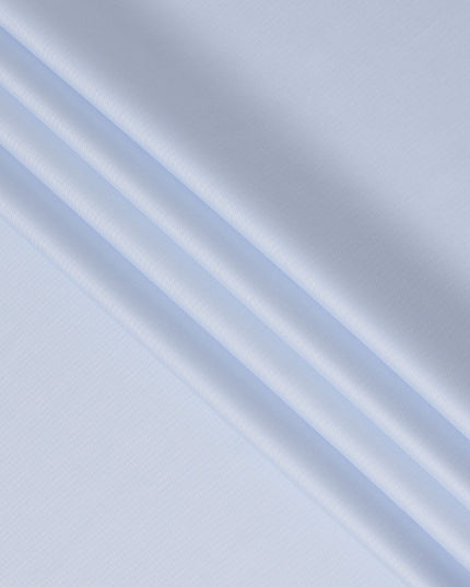 Light Blue Micro Stripe Premium Italian Cotton Shirting Fabric, Fine Ribbed Texture, 150 Cms Width, Italy-D27049
