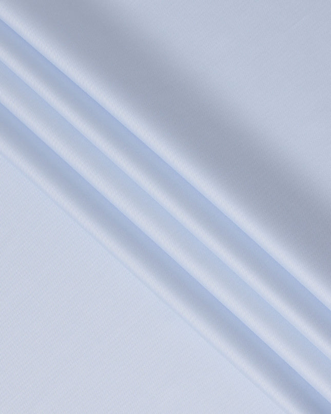 Light Blue Micro Stripe Premium Italian Cotton Shirting Fabric, Fine Ribbed Texture, 150 Cms Width, Italy-D27049