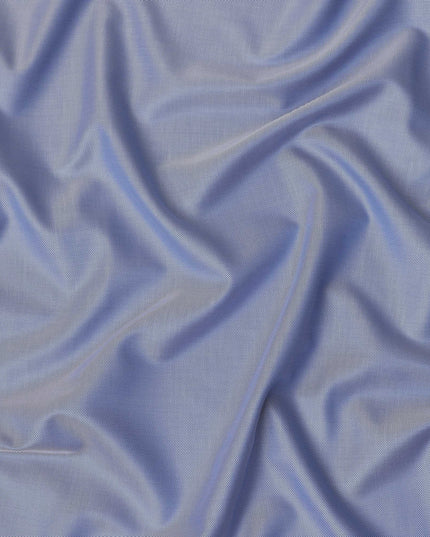 Royal Blue Micro Stripe Premium Italian Cotton Shirting Fabric, Fine Ribbed Texture, 150 Cms Width, Italy-D27050