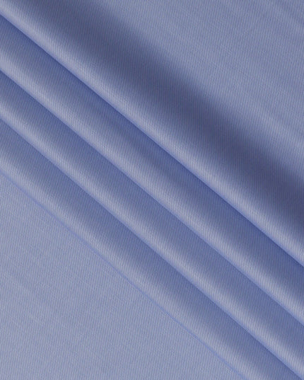 Royal Blue Micro Stripe Premium Italian Cotton Shirting Fabric, Fine Ribbed Texture, 150 Cms Width, Italy-D27050