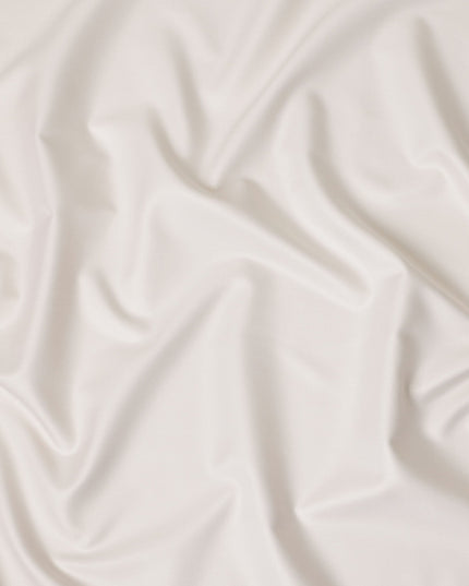 Cream Beige Fine Texture Premium Italian Cotton Shirting Fabric, Subtle Ribbed Weave, 150 Cms Width, Italy-D27048